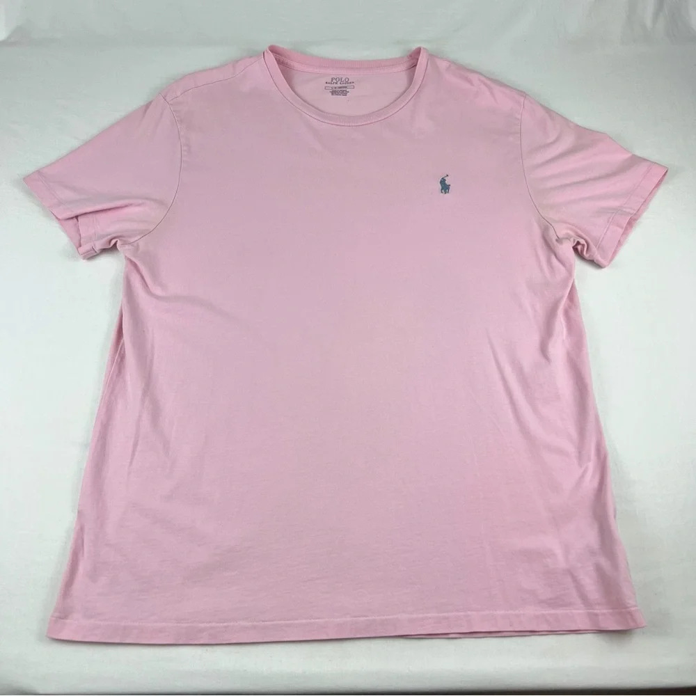 Polo Ralph Lauren Men's Pink Short Sleeve Crew Neck T-shirt, Size L‎